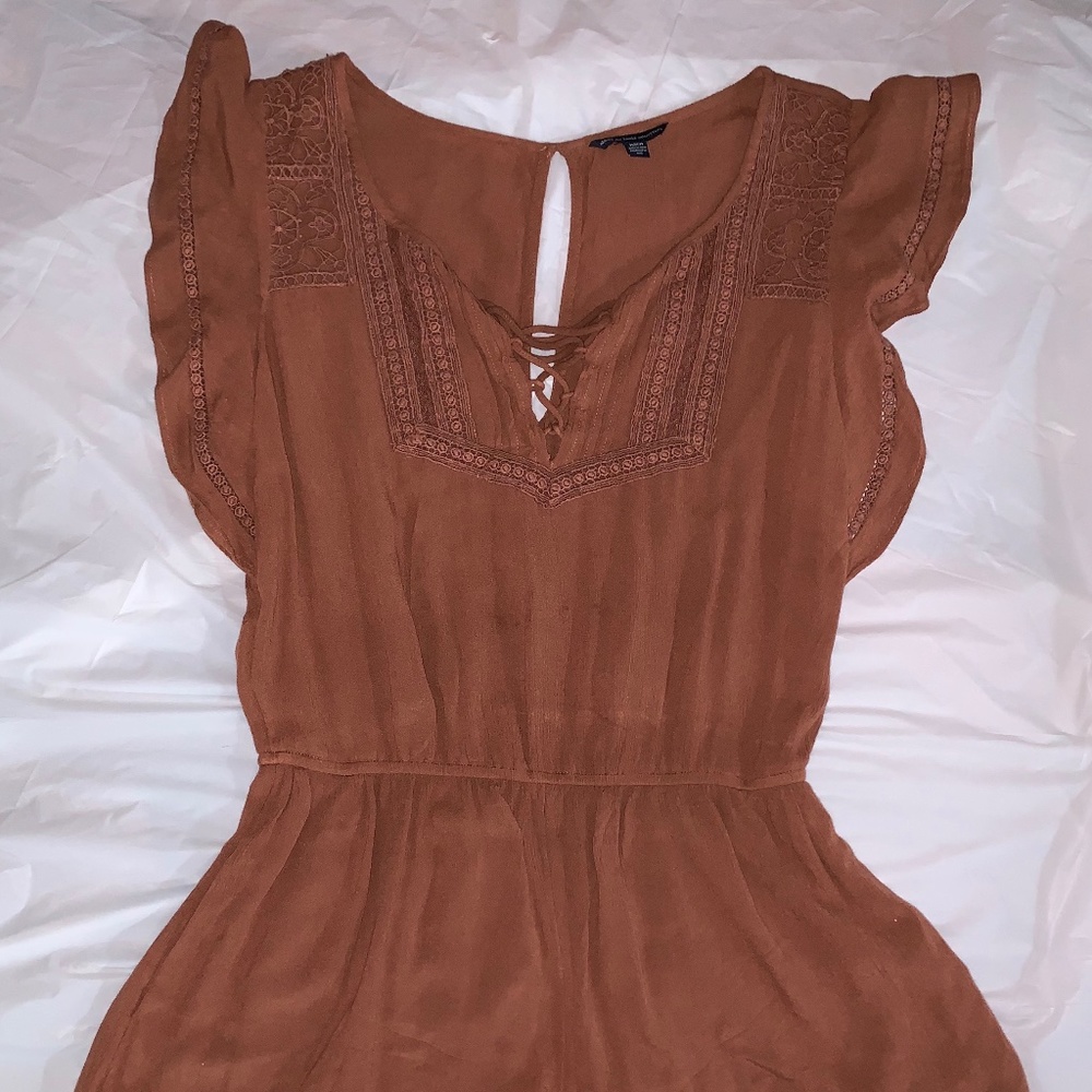 American Eagle Summer Romper Brown